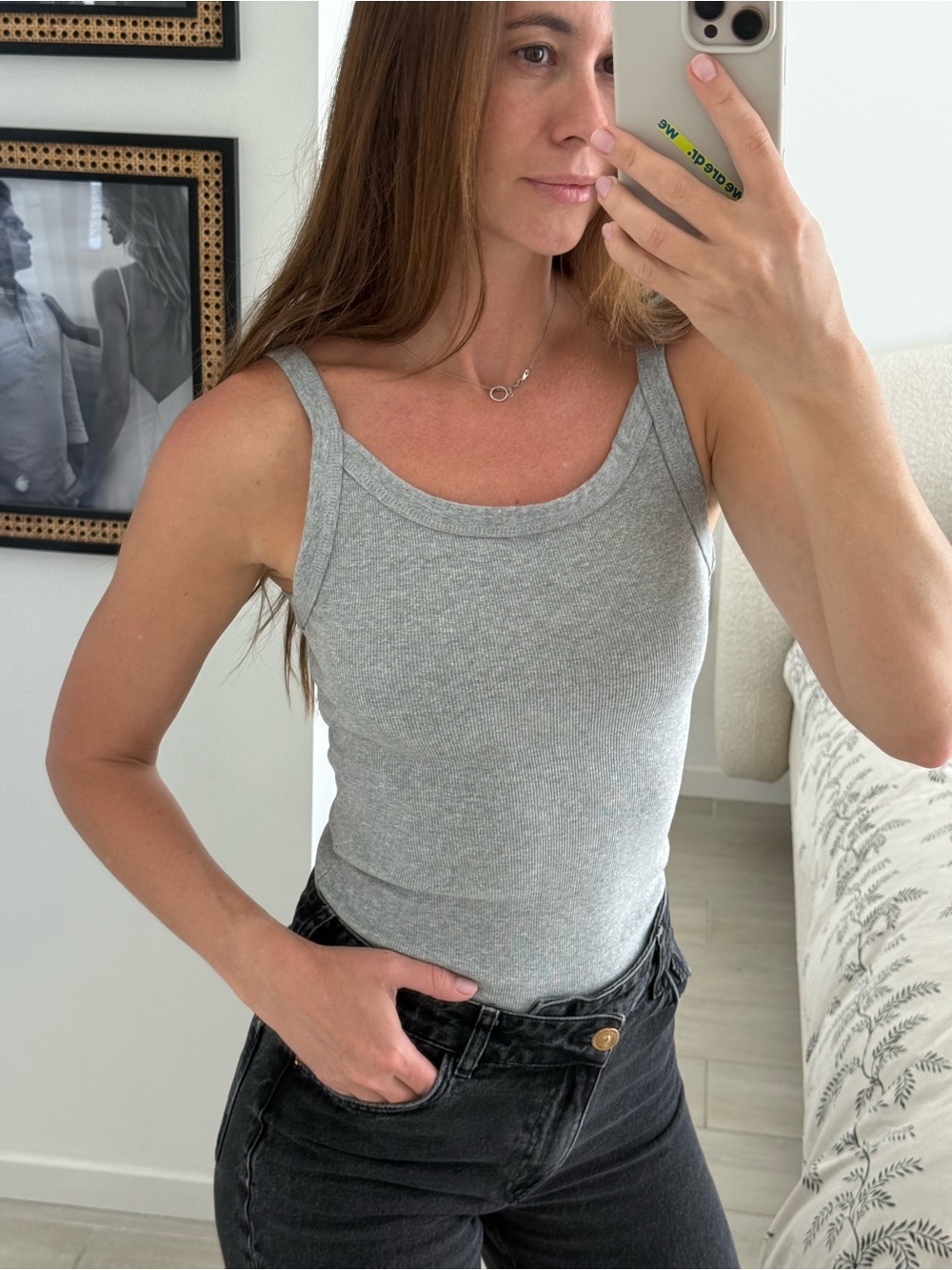 H&M Light Gray Ribbed bodysuit